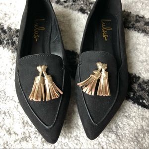 Black Tassel Loafer Flats by Lulus